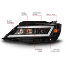 Anzo 14-20 Chevrolet Impala Square Projector LED Bar Headlights w/ Black Housing-2