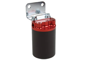 Aeromotive SS Series Billet Canister Style Fuel Filter Anodized Black/Red - 10 Micron Fabric Element