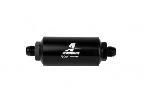 Aeromotive In-Line Filter - AN -10 size Male - 10 Micron Microglass Element - Bright-Dip Black