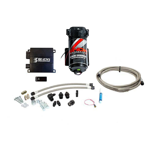 Snow Performance Stg 2 Boost Cooler Prog. Engine Mount Water Inj. Kit (SS Braided Line/4AN) w/o Tank