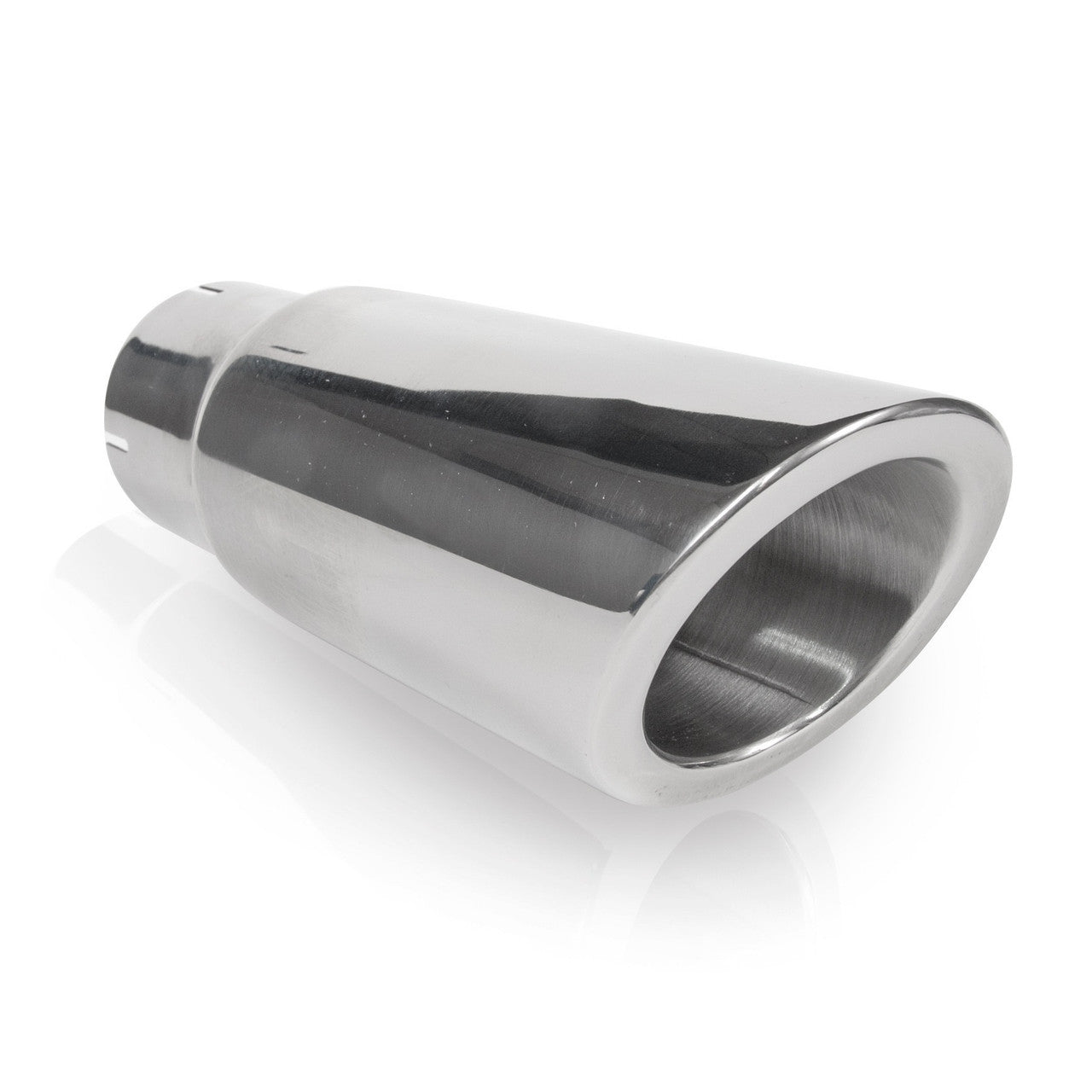 Stainless Works Double Wall Slash Cut Exhaust Tip - 3 1/2in Body 2 1/4in ID