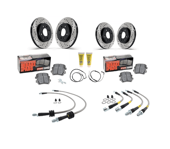 Stoptech Cross Drilled Brake Kit (Front & Rear W/ Sensors) - BMW / E9X / 335i / 335d