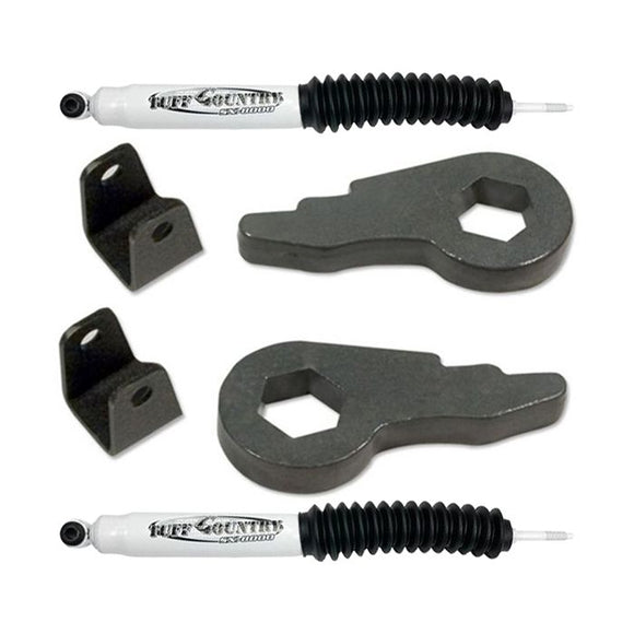 Tuff Country 01-10 Silverado 2500HD (Grn/org/Wht TB) 4x4 & 2wd 2in Lvl Kit Frt (SX8000 Shocks)