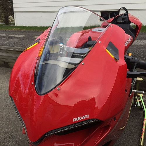 New Rage Cycles 15-19 Ducati 1299 Panigale Mirror Block Off Turn Signals Black