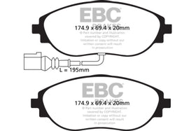 Front | EBC YellowStuff Track Brake Pads | 340mm Mk7 GTi PP | Golf R | Audi S3 - 0