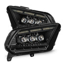 AlphaRex 13-14 Ford Mustang NOVA-Series LED Projector Headlights Blk w/Activ Lght & Seq.Sig / SB DRL-1