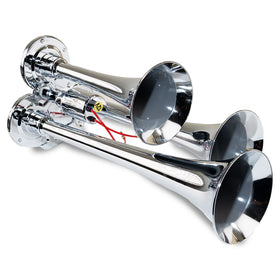 Kleinn Chrome Triple Horn/ 12.5In/10In/7.5In - Chrome-Plated Zinc Alloy