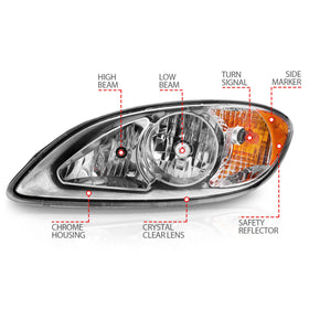 ANZO 2008-2016 International Prostar Crystal Headlights Chrome Housing - 0
