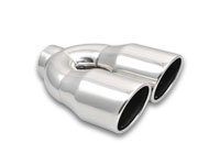 Vibrant 2.5in ID Dual 3.5in OD Round SS Exhaust Tip (Single Wall Angle Cut)