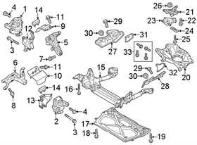 Audi Engine Cradle Brace - Genuine Audi 4H0399345Q - 0