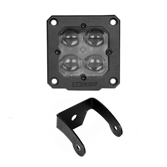 XK Glow Flush Mount XKchrome 20w LED Cube Light w/ RGB Accent Light - Fog Beam