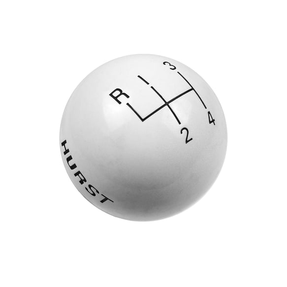 HURST SHFTR KNOB-4 SPD(WHITE) 3/8-16