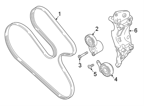 Audi Accessory Drive Belt - Genuine Audi 07K145933T