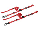 SpeedStrap 1In x 10Ft Cam-Lock Tie Down with Snap S-Hooks Soft-Tie (2 Pack) - Red-1