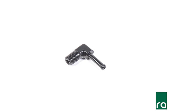 Radium Engineering 1/8in NPT Male to 3/16in Barb 90 Degree Fitting