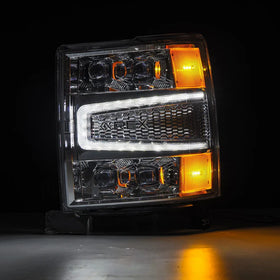 AlphaRex 04-15 Chevy 1500HD NOVA-Series LED Proj Headlights Chrome w/Activ Light/Seq Signal & SB DRL - 0