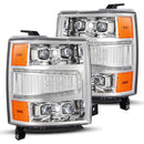 AlphaRex 04-15 Chevy 1500HD NOVA-Series LED Proj Headlights Chrome w/Activ Light/Seq Signal & SB DRL-1
