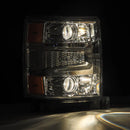 AlphaRex 14-15 Chevy 1500 PRO-Series Projector Headlights Chrome w/Sequential Signal &  DRL-3