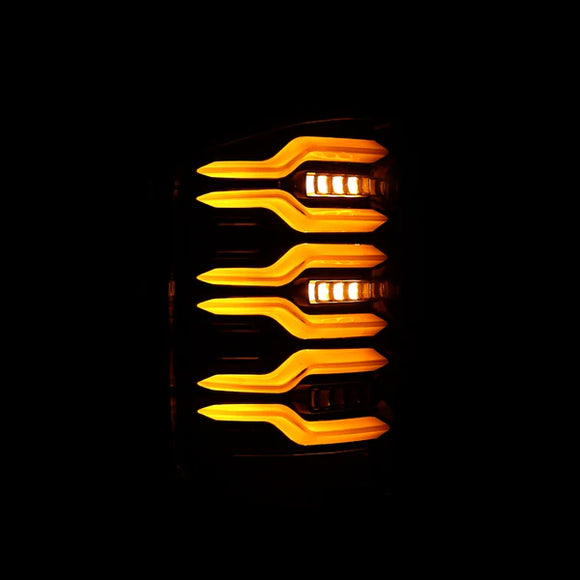 AlphaRex 14-18 Chevy Silverado 1500 Luxx-Series LED Tail Lights Alpha-Black w/Activ Light/Seq Signal