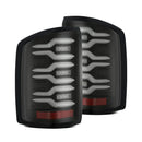 AlphaRex 14-18 GMC Sierra 1500/2500HD/3500HD LUXX-Series LED Tail Lights Blk w/Actv Light & Seq. Sig-1