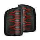 AlphaRex 14-18 GMC Sierra 1500/2500HD/3500HD LUXX-Series LED Tail Lights Blk/Red w/Actv Lgt Seq. Sig-1