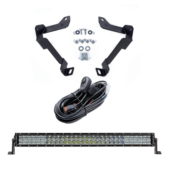 Cali Raised 14-21 Toyota Tundra 32In Lower Bumper Hidden Led Light Bar Brackets Kit - No Switch