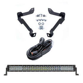 Cali Raised 14-21 Toyota Tundra 32In Lower Bumper Hidden Led Light Bar Kit - Combo Beam No Switch