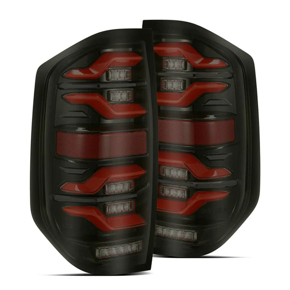 AlphaRex 14-21 Toyota Tundra LUXX LED Taillights Black/Red w/Activ Light/Seq Signal