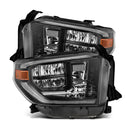 AlphaRex 14-21 Toyota Tundra MK II LUXX Series Crystal Headlights Alpha Black-1