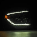 AlphaRex 14-21 Toyota Tundra MK II LUXX Series Crystal Headlights Alpha Black-2