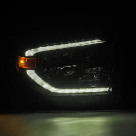 AlphaRex 14-21 Toyota Tundra MK II LUXX Series Crystal Headlights Alpha Black - 0