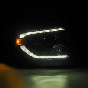 AlphaRex 14-21 Toyota Tundra LUXX-Series LED Proj Headlights Alpha-Blk w/Actv Light & Seq. Sig + DRL - 0