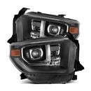 AlphaRex 14-21 Toyota Tundra LUXX-Series LED Proj Headlights Blk w/Actv Light & Seq. Sig + DRL-1