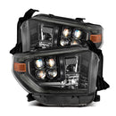 AlphaRex 14-21 Toyota Tundra NOVA-Series LED Proj Headlights Alpha-Blk w/Actv Light & Seq. Sig + DRL-1