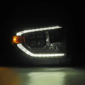 AlphaRex 14-21 Toyota Tundra NOVA-Series LED Proj Headlights Blk w/Actv Light & Seq. Sig + DRL - 0