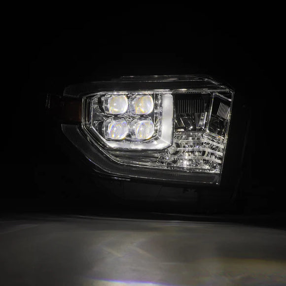 AlphaRex 14-21 Toyota Tundra NOVA LED Proj HL Chrome w/Actv Light & Seq. Sig + Switchback DRL