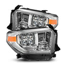 AlphaRex 14-21 Toyota Tundra NOVA LED Proj HL Chrome w/Actv Light & Seq. Sig + Switchback DRL-1