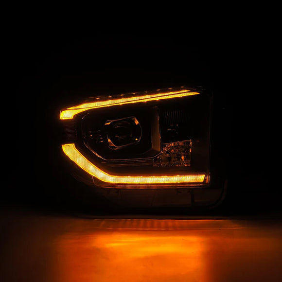 AlphaRex 14-21 Toyota Tundra PRO-Series Projector Headlights Black w/Seq. Sig. + DRL