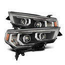 AlphaRex 14-22 Toyota 4Runner LUXX-Series LED Proj Headlights Blk w/Actv Light & Seq. Sig + DRL-1