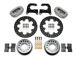 Wilwood Forged Dynalite Rear Drag Kit Drilled Rotor Chev 12 Bolt w C-Clips