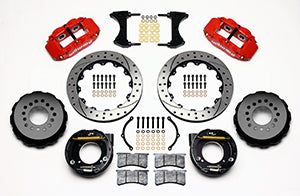 Wilwood Narrow Superlite 4R Rear P-Brk Kit 12.88in Drilled Red Chevy C-10 2.42 Offset 5-lug