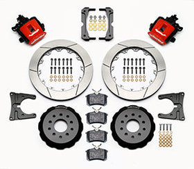 Wilwood Combination Parking Brake Rear Kit 12.88in Red 2005-2014 Mustang - 0