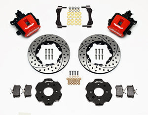 Wilwood Combination Parking Brake Rear Kit 11.00in Drilled Red Civic / Integra Disc 2.39 Hub Offset