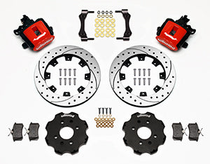 Wilwood Combination Parking Brake Rear Kit 12.19in Drilled Red Civic / Integra Disc 2.39 Hub Offset