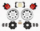 Wilwood Combination Parking Brake Rear Kit 12.19in Drilled Red Civic / Integra Disc 2.39 Hub Offset-2