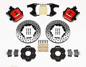 Wilwood Combination Parking Brake Rear Kit 11.00in Drilled Red Civic / Integra Drum 2.46 Hub Offset