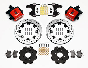 Wilwood Combination Parking Brake Rear Kit 12.19in Drilled Red Civic / Integra Drum 2.46 Hub Offset