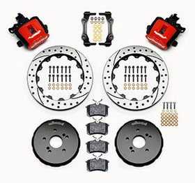 Wilwood Combination Parking Brake Rear Kit 12.88in Drilled Red Honda S2000 - 0