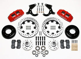 Wilwood Dynapro 6 Front Hub Kit 12.19in Drilled Red 55-57 Chevy - 0