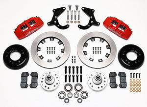 Wilwood Dynapro 6 Front Hub Kit 12.19in Red 55-57 Chevy